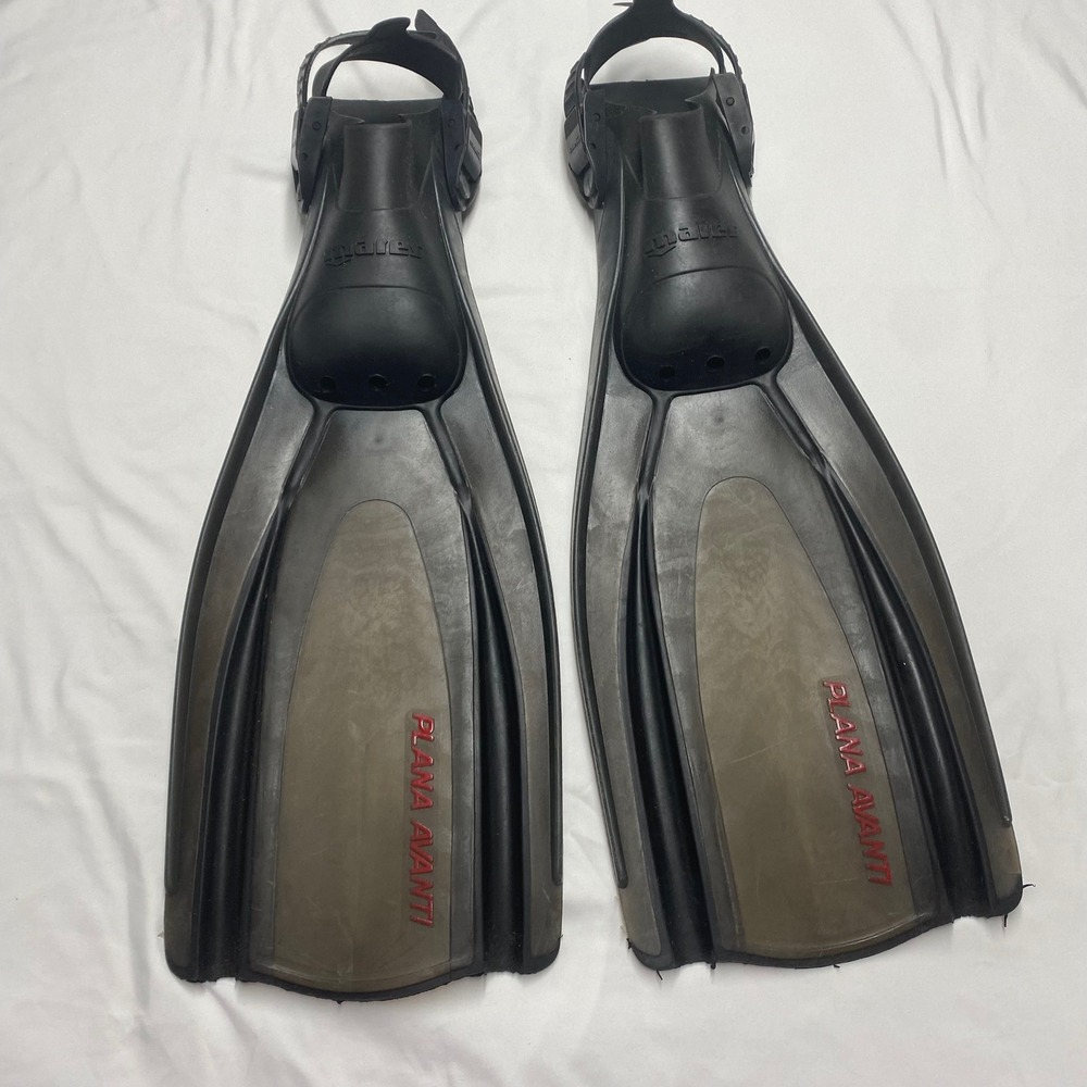 Mares Plana Avanti Scuba Diving Fins Black Gray Open Heel Adjustable Small Italy